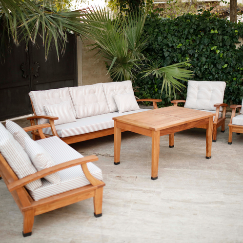 QUİN BAHÇE OTURMA GRUBU Krem Çizgili