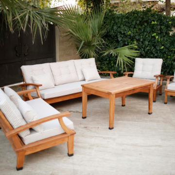 QUİN BAHÇE OTURMA GRUBU Krem Çizgili