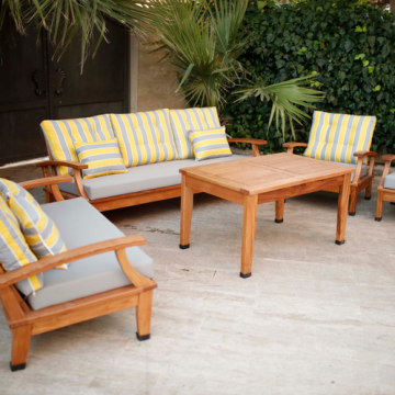 QUİN BAHÇE OTURMA GRUBU Sarı Çizgili