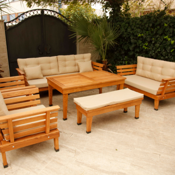 Antik Bahçe Oturma Takımı Cappucino