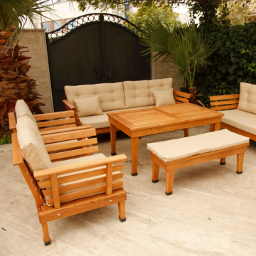 Antik Bahçe Oturma Takımı Gri