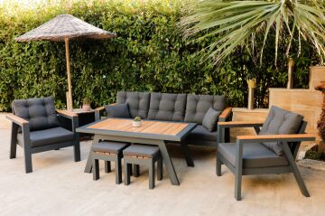 Atlantik Alüminyum Bahçe Oturma Grubu Antrasit